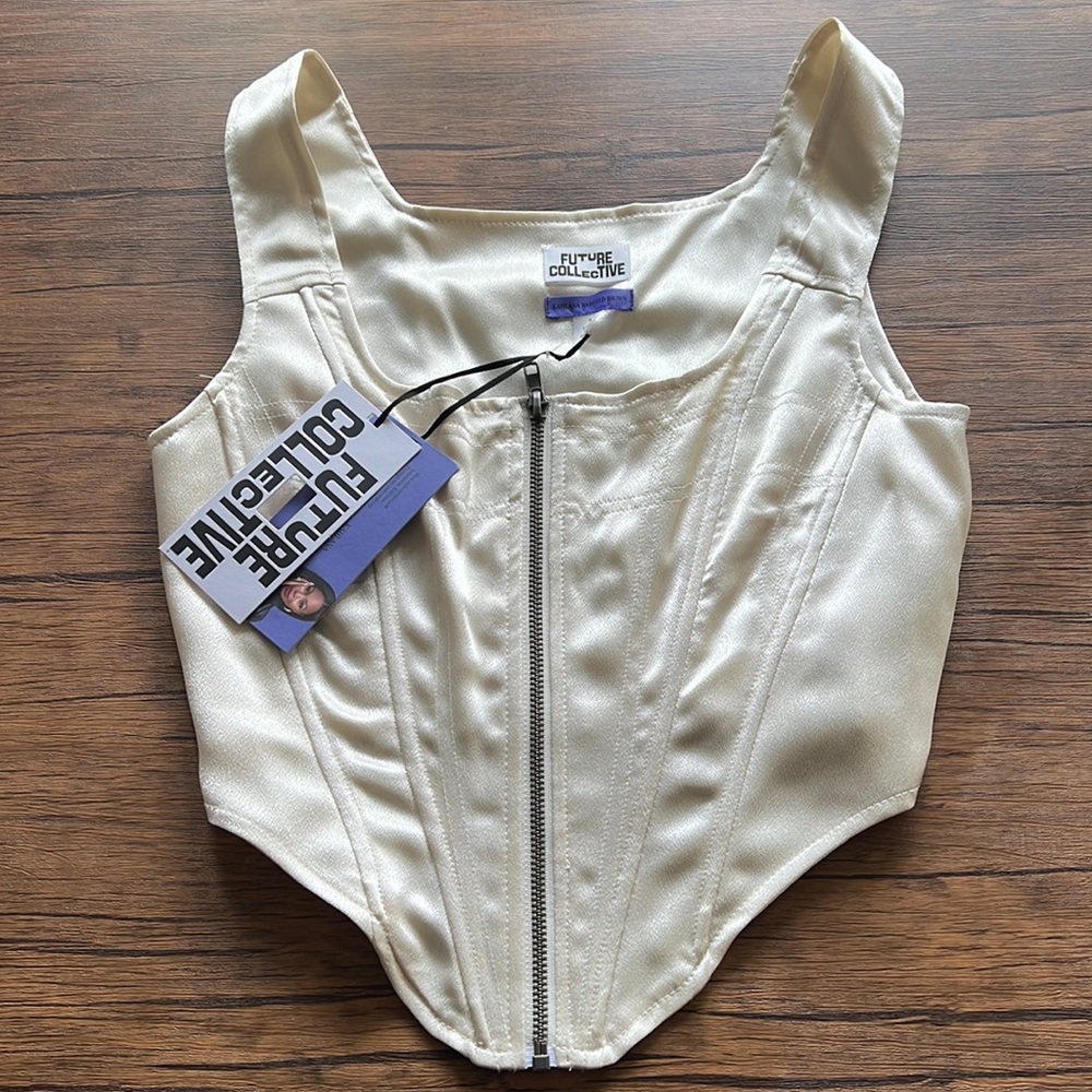 NWT Future Collective Zip Corset Top Size 2